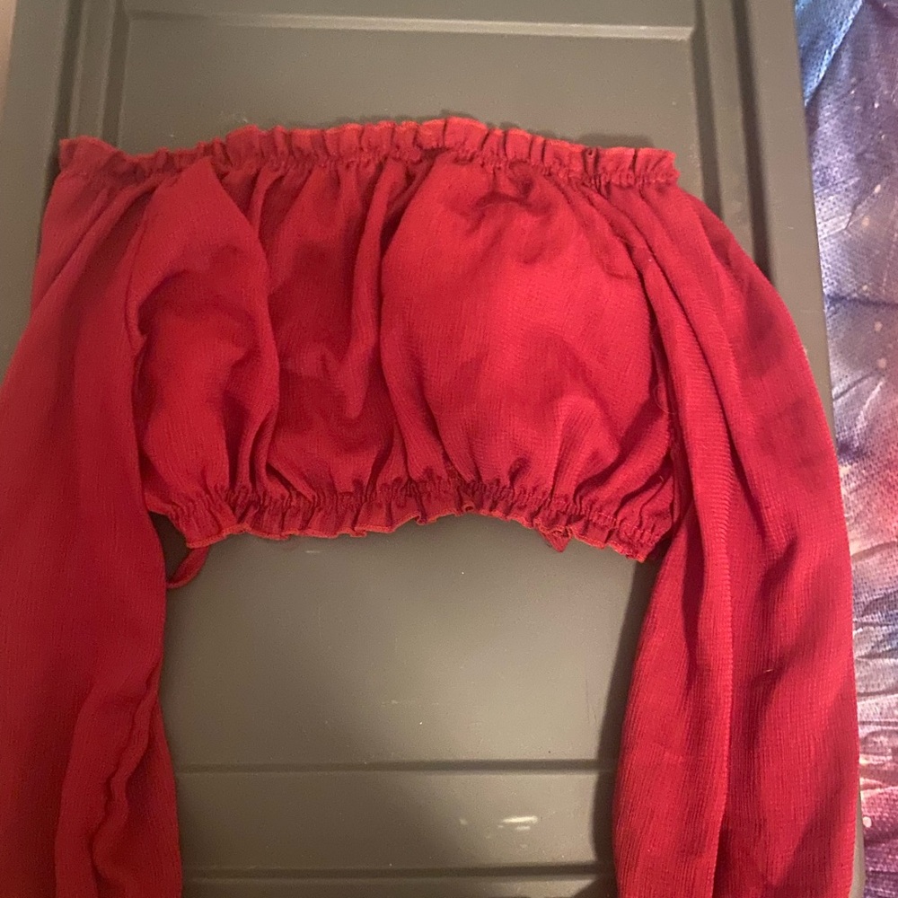 Red Off-Shoulder Top